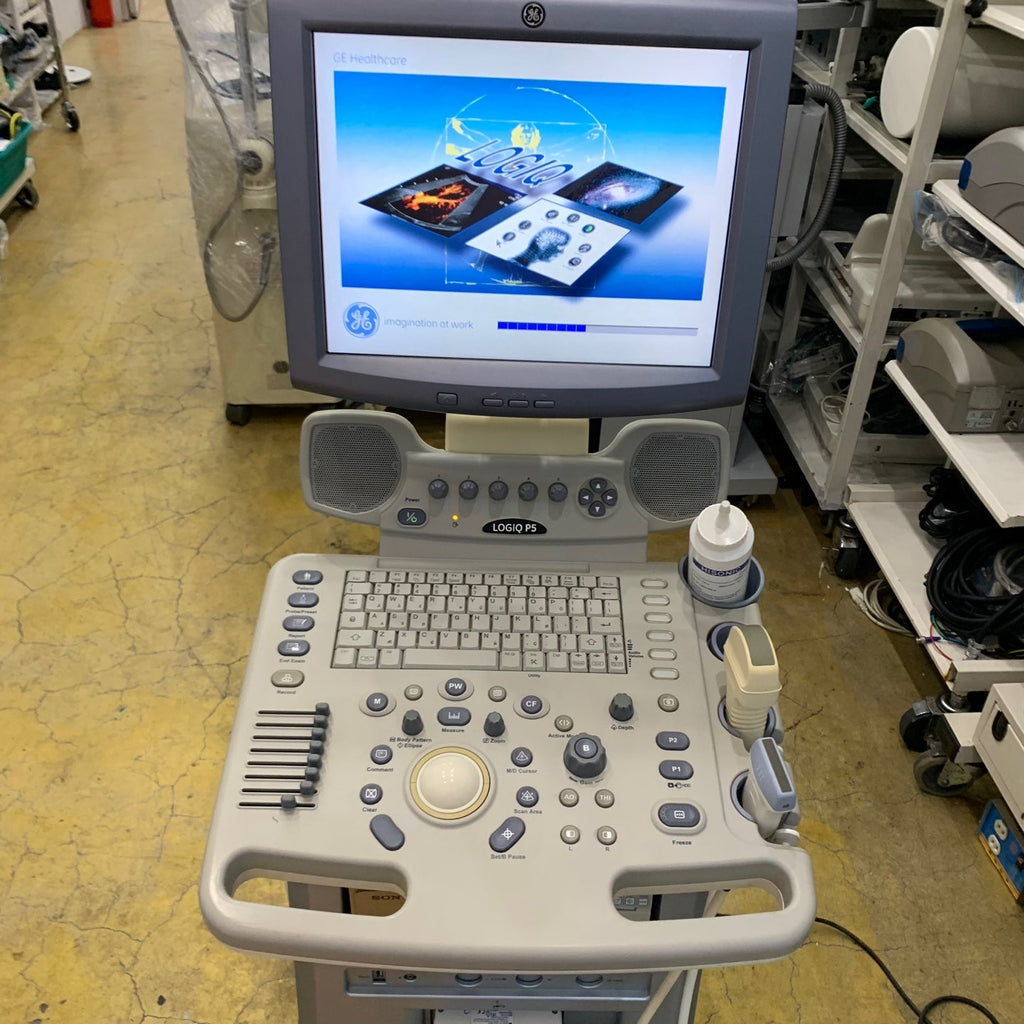 Used GE Logiq P5 Ultrasound Unit with Linear Probe Convex Probe