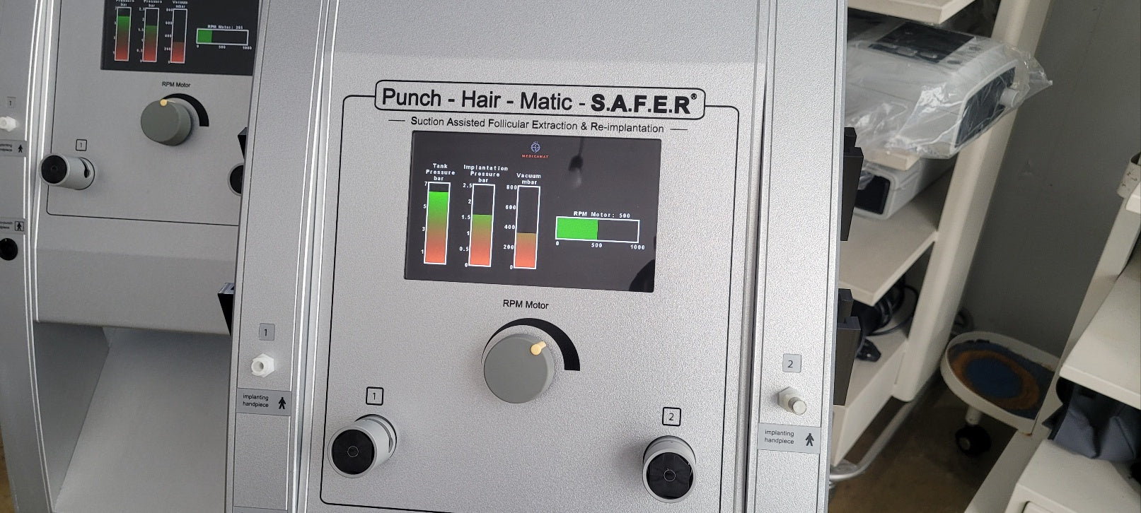 Used Medicamat Punch Hair Matic SAFER hair implant machine
