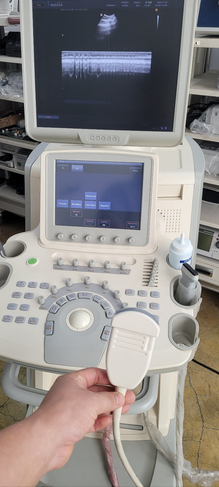 Used Medison Accuvix V20 Ultrasound with Convex Linear Probe