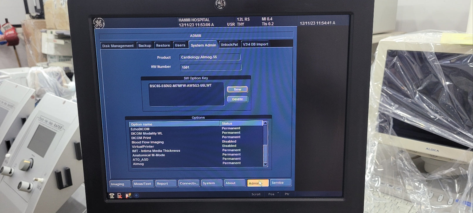 Used GE vivid S5 with Cardiac Convex Linear 3Probe