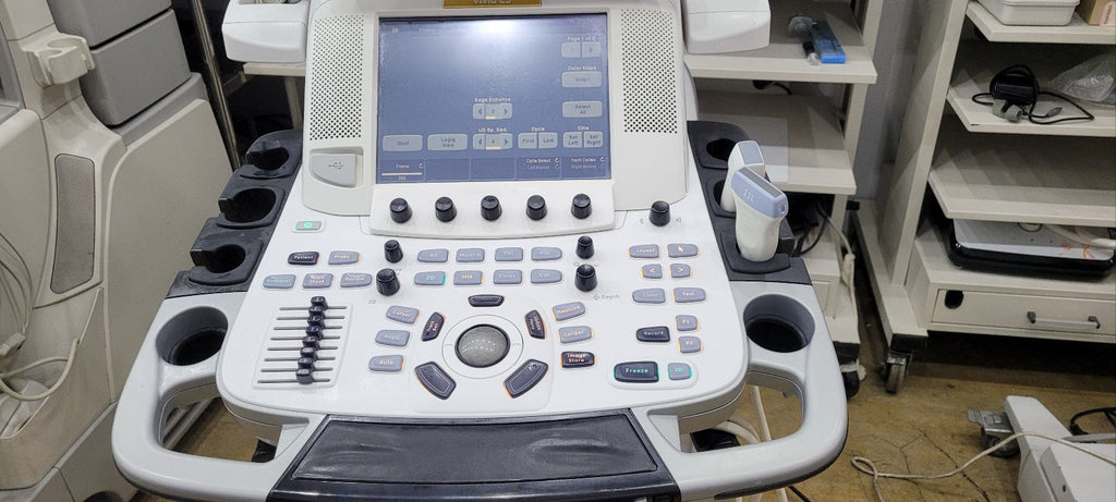 GE Vivid E9 XDClear with M5Sc Cardiac & 11L Linear 2 Probes