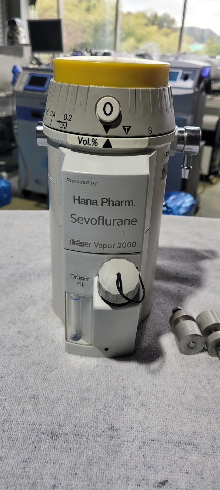 Used Drager Vapor 2000 Sevoflurane Vaporizer With Connected Part