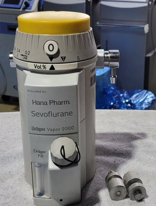 Used Drager Vapor 2000 Sevoflurane Vaporizer With Connected Part Anethisia
