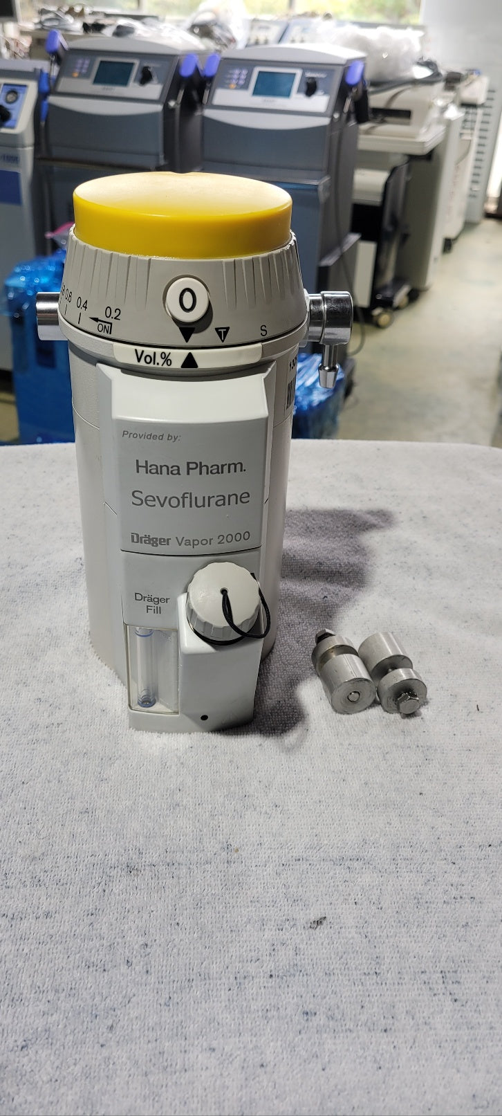 Used Drager Vapor 2000 Sevoflurane Vaporizer With Connected Part