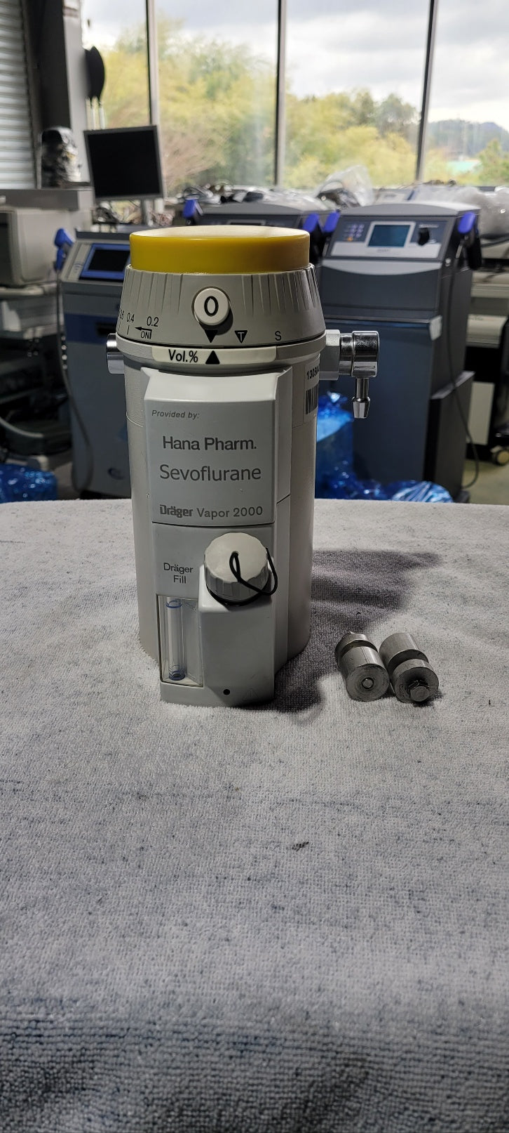 Used Drager Vapor 2000 Sevoflurane Vaporizer With Connected Part