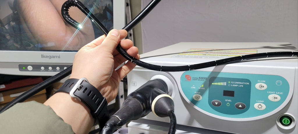 Used 9.0mm Fujinon Gastroscope EG-590WR System 4400 Processor Lightsource For Endoscopy