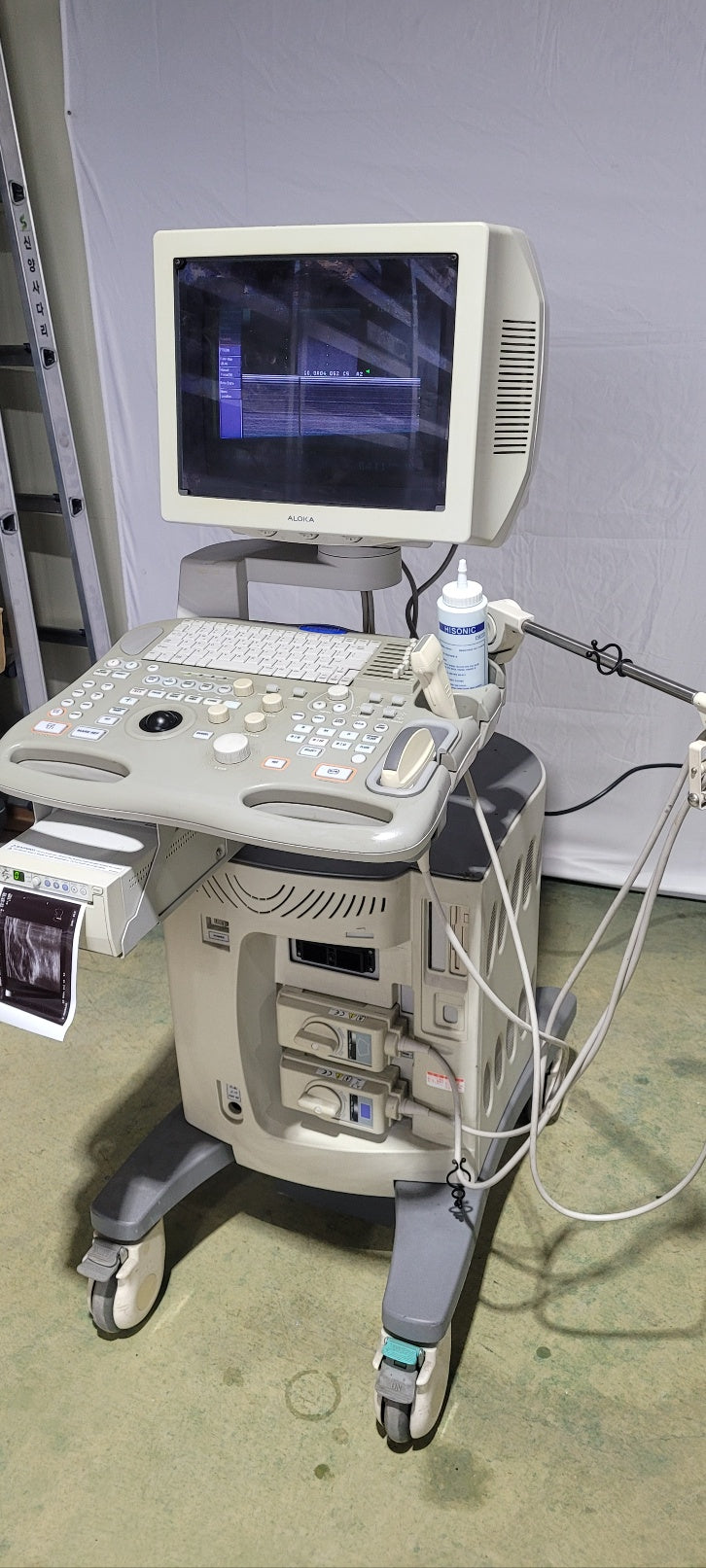 Used Aloka Prosound SSD-3500SV with 2Probe Convex Linear Transdcuer