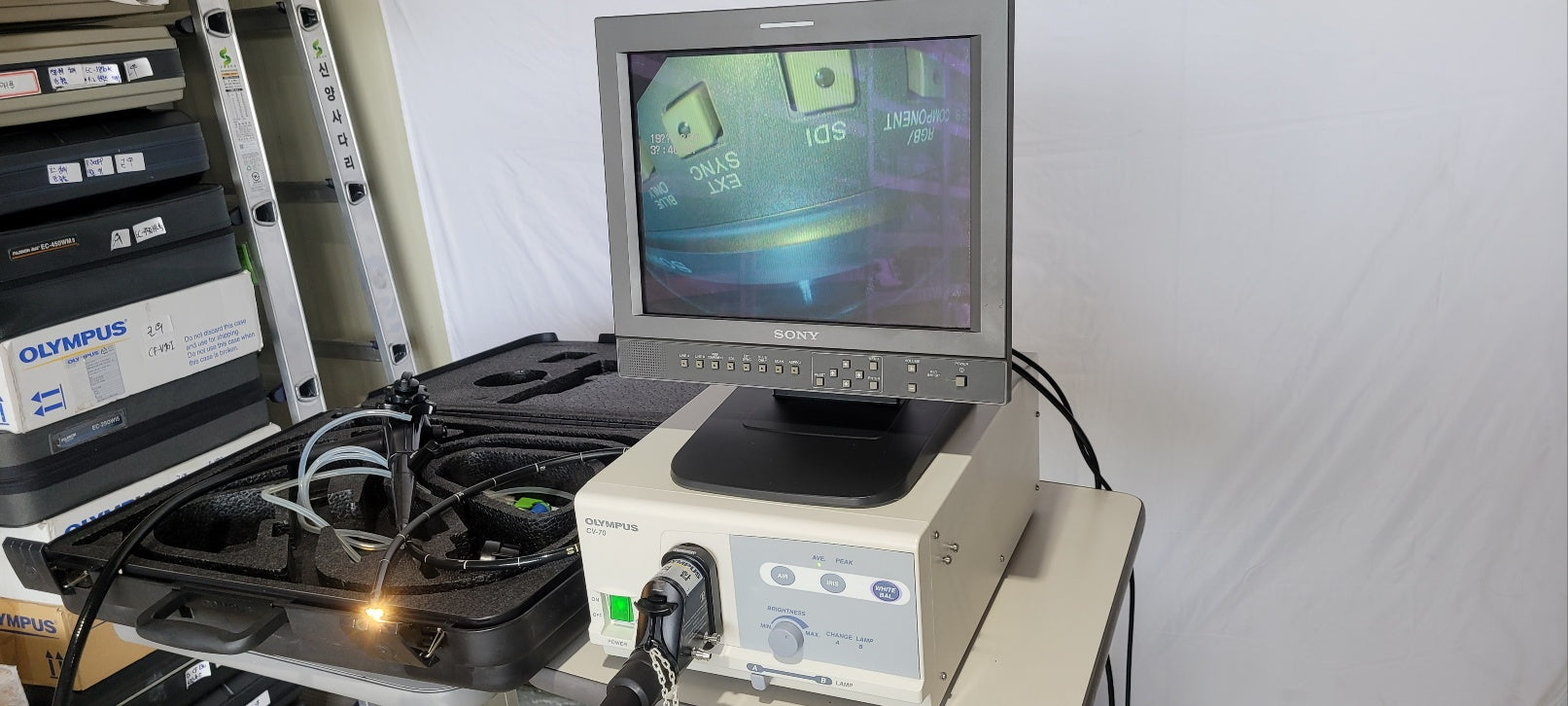 Used Olympus GIF-V70 Gastroscope With CV70 and Sony LCD Monitor