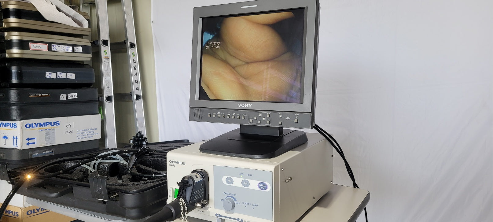 Used Olympus GIF-V70 Gastroscope With CV70 and Sony LCD Monitor LMD1420
