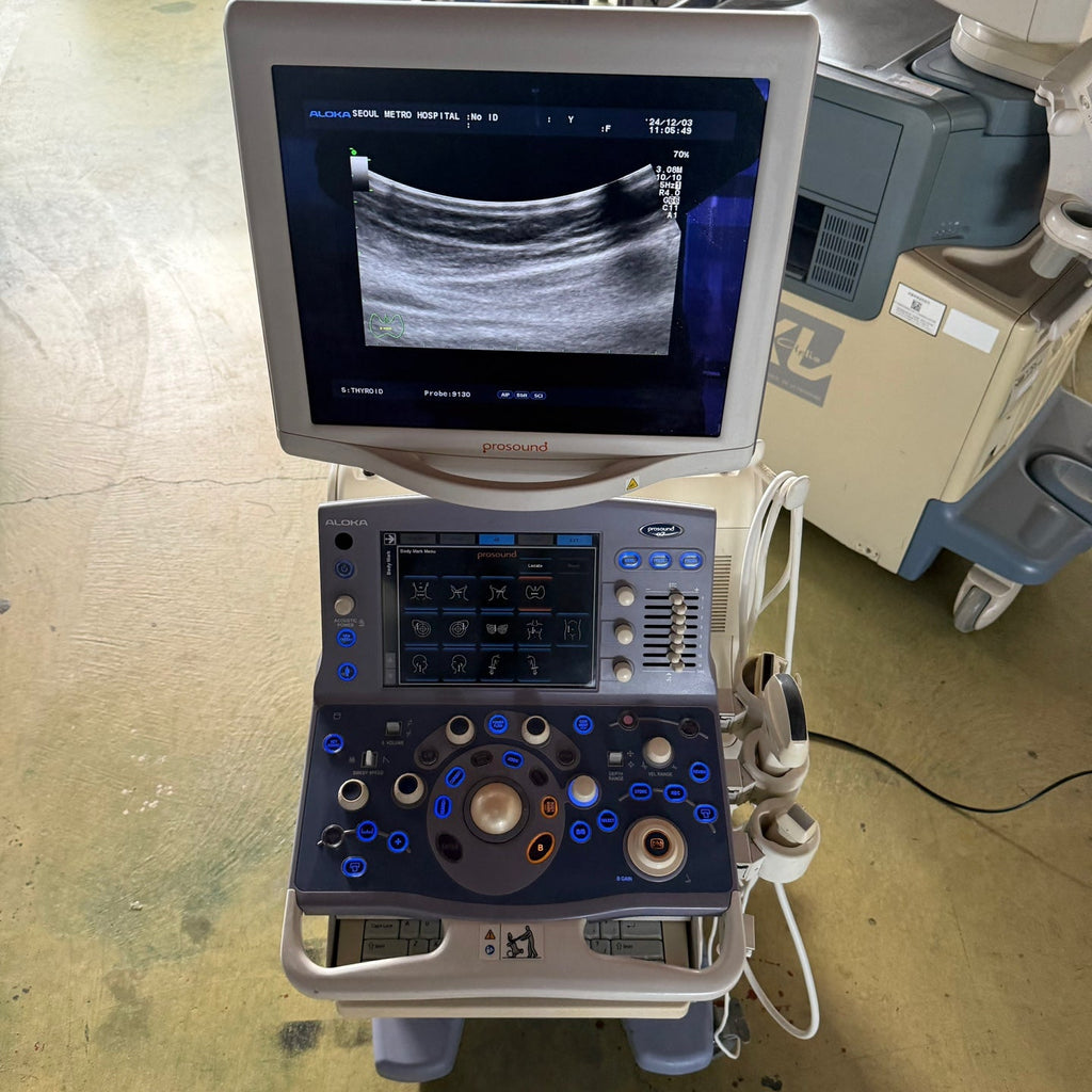Aloka Prosound Alpha7 with Convex, Cardiac & Linear Probes