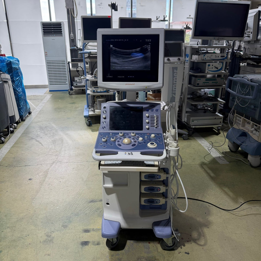 Aloka Prosound Alpha7 with Convex, Cardiac & Linear Probes