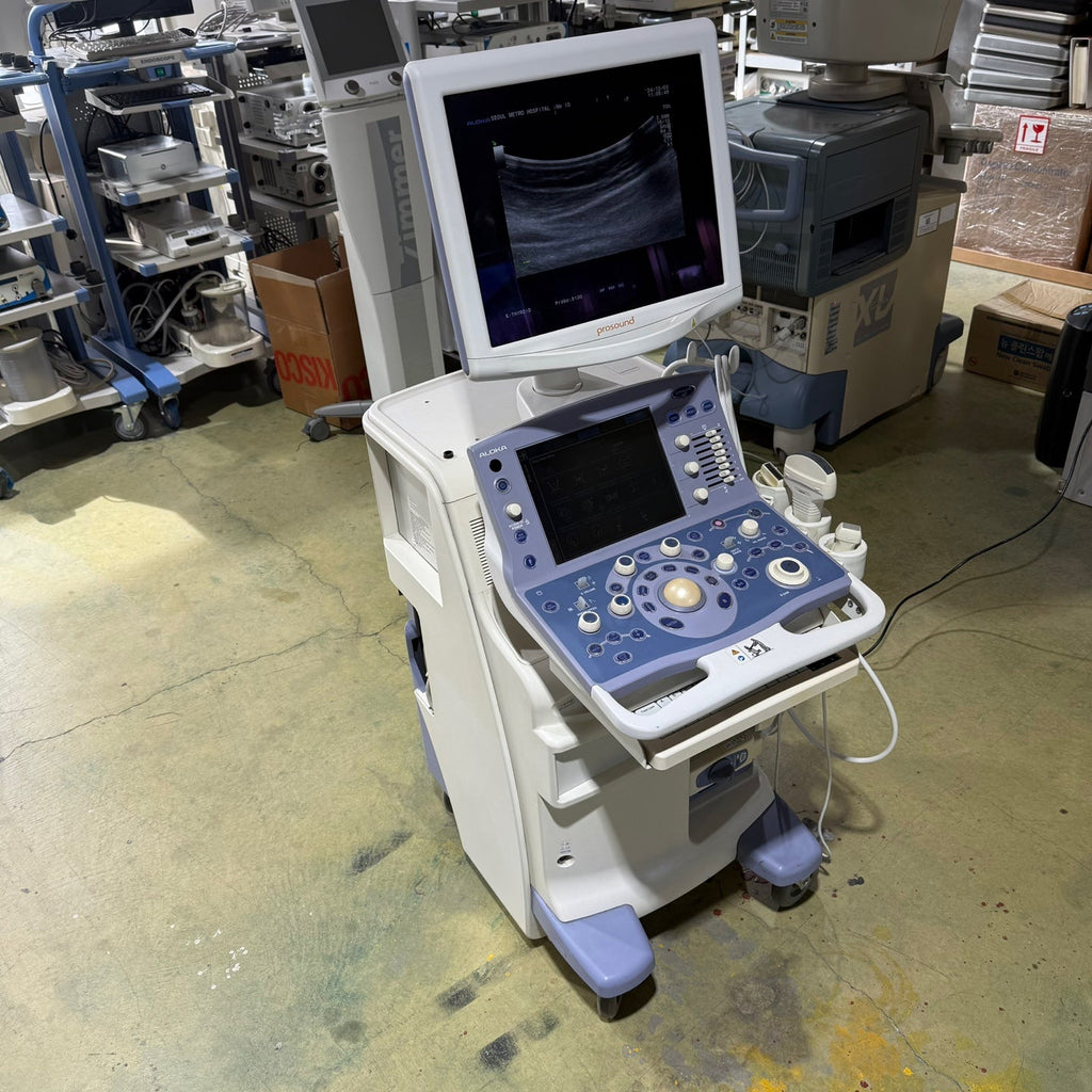 Aloka Prosound Alpha7 with Convex, Cardiac & Linear Probes
