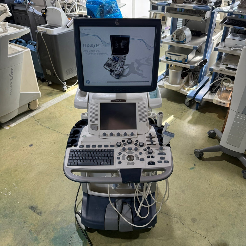 GE Logiq E9 with 3 Probes L8-18i & 9L & M4S