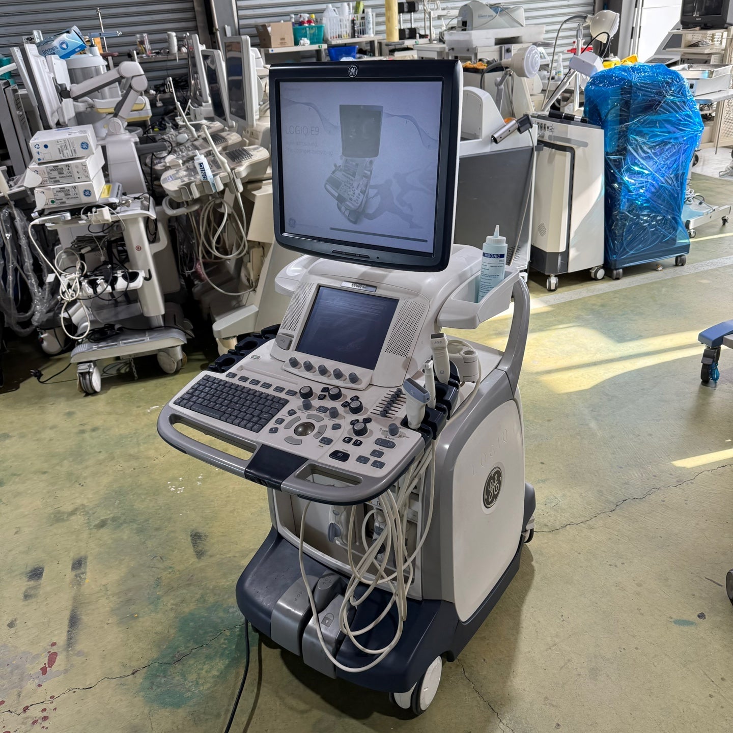 GE Logiq E9 with 3 Probes L8-18i & 9L & M4S