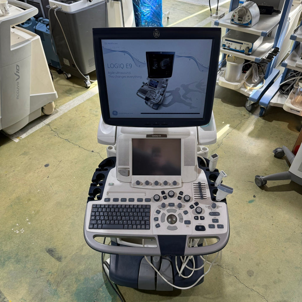 GE Logiq E9 with 3 Probes L8-18i & 9L & M4S