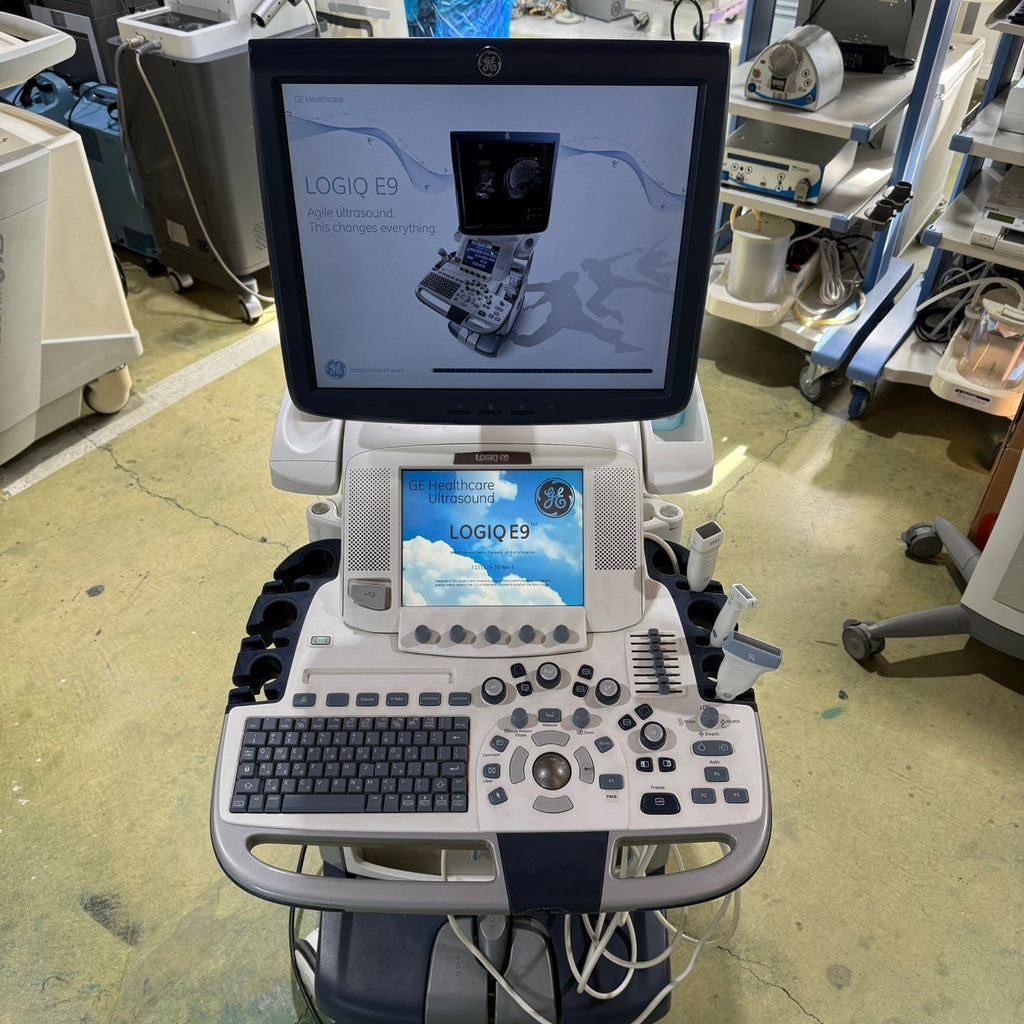 GE Logiq E9 with 3 Probes L8-18i & 9L & M4S