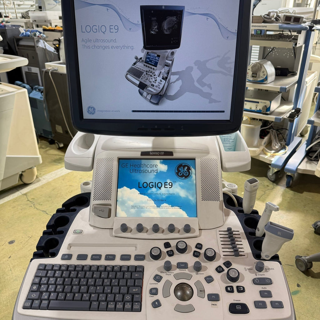 GE Logiq E9 with 3 Probes L8-18i & 9L & M4S