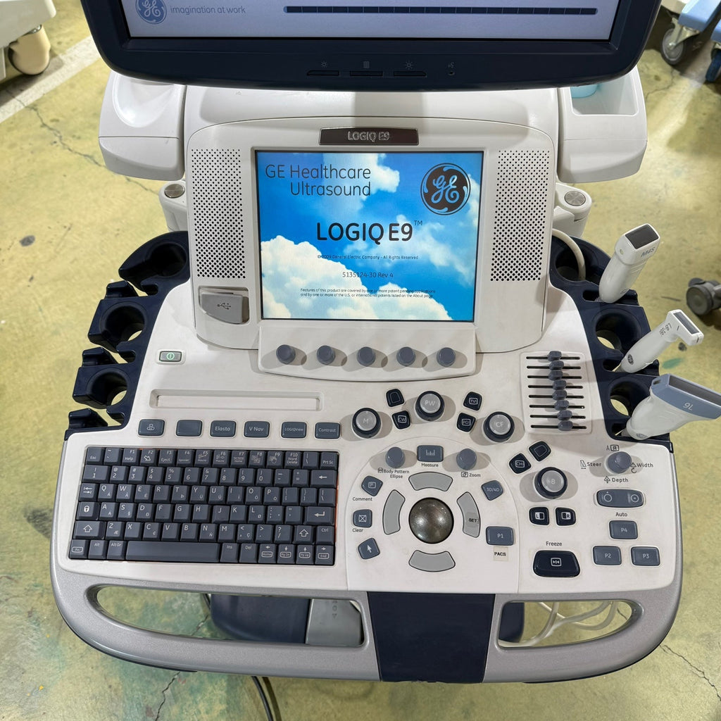 GE Logiq E9 with 3 Probes L8-18i & 9L & M4S