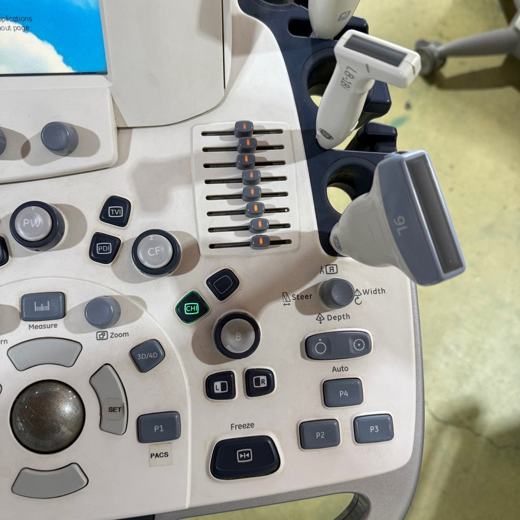 GE Logiq E9 with 3 Probes L8-18i & 9L & M4S
