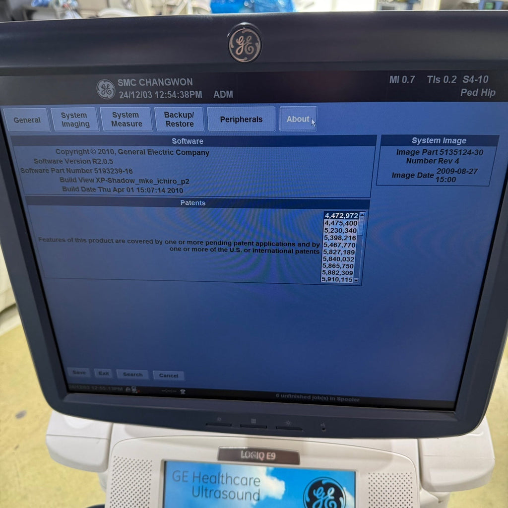 GE Logiq E9 with 3 Probes L8-18i & 9L & M4S