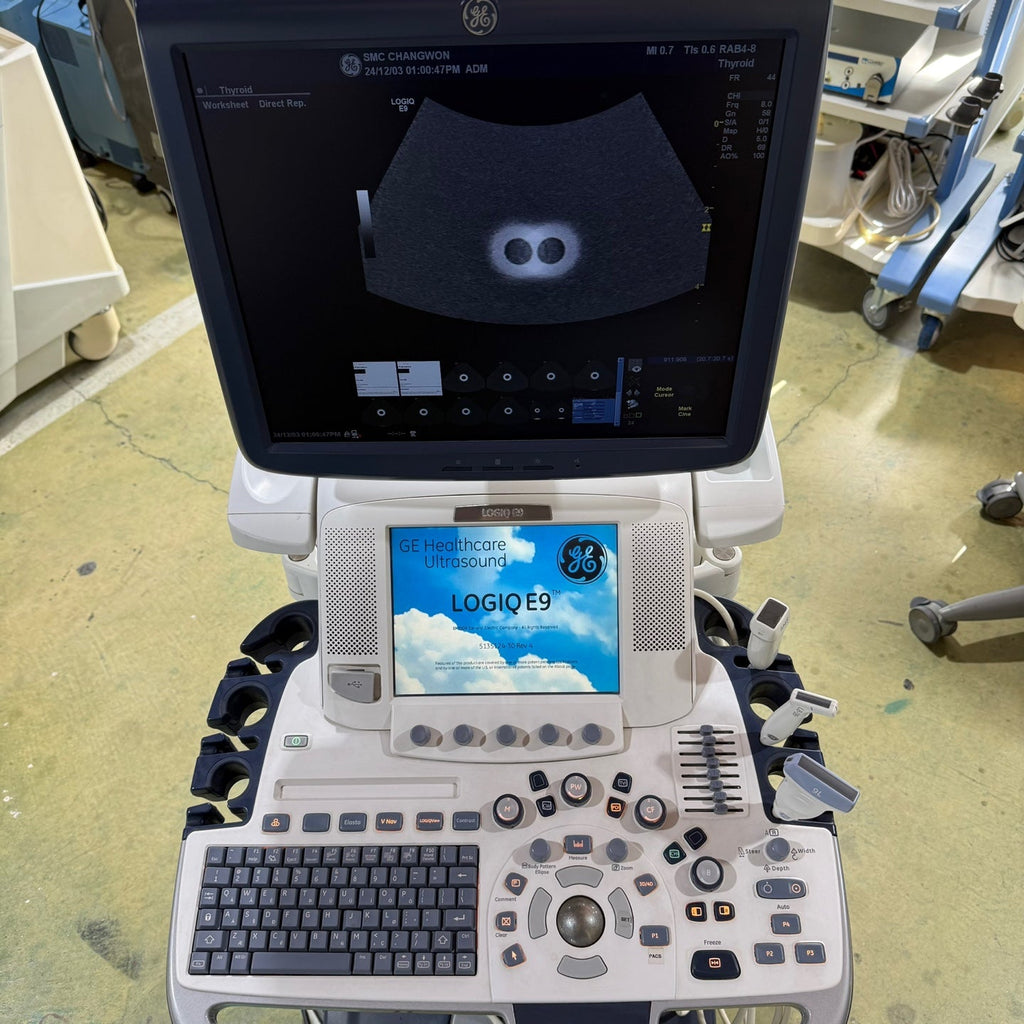 GE Logiq E9 with 3 Probes L8-18i & 9L & M4S