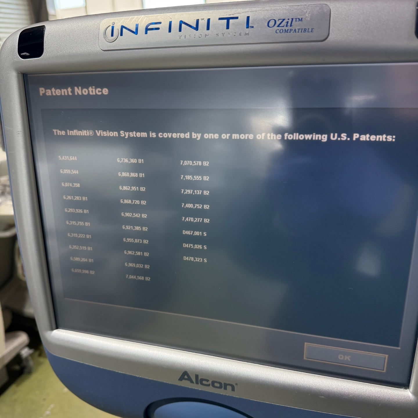 Used Alcon Infiniti Vision Phaco System