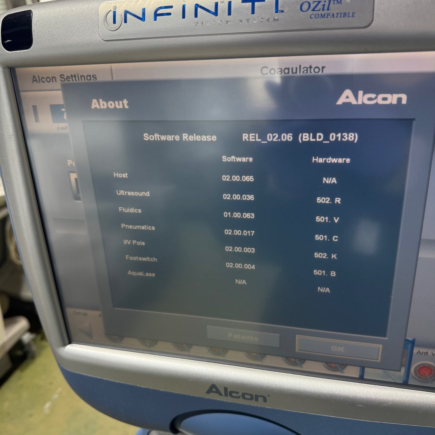 Used Alcon Infiniti Vision Phaco System