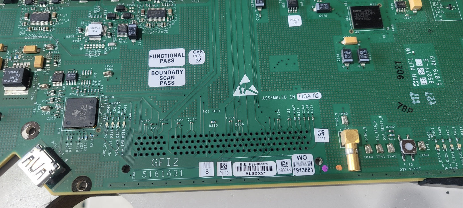 Used GE Logiq E9 Board Part GFI2 PWA 5161631