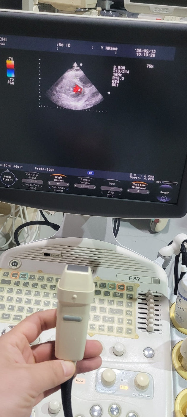 Pre-Owned Hitachi Aloka F37 with Convex Linear Cardiac UST 5299 UST 9123 UST 5413 3 Probes